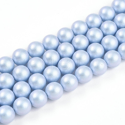 Baking Painted Pearlized Glass Pearl Bead Strands HY-N002-8mm-C04-1