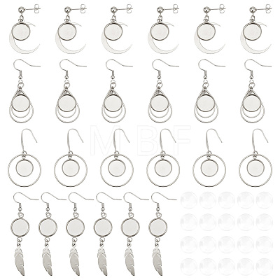 8 Pairs 4 Style 304 Stainless Steel Earring Hooks EJEW-AB00037-1