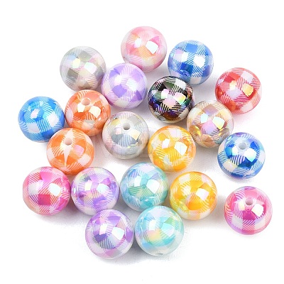 Printed Opaque Acrylic Beads MACR-B838-08-1