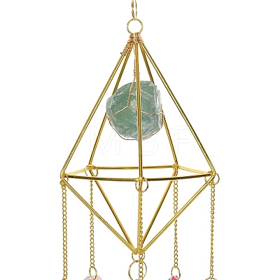 Golden Iron Wind Chime HJEW-K045-01G-05-1