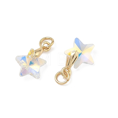 AB Color Plated Glass Pendants PALLOY-JF05675-1