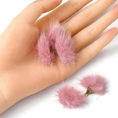 Faux Mink Fur Tassel Pendant Decorations FIND-YW0002-24B-1