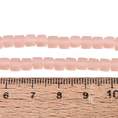 Transparent Frosted Glass Beads Strands GLAA-N072-01A-A04-1
