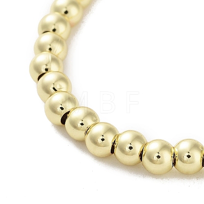 Adjustable Brass Round Beaded Slider Bracelets BJEW-D039-31A-G-1
