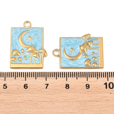 304 Stainless Steel Enamel Pendants STAS-K293-19G-1