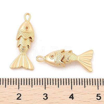 Brass Micro Pave Clear Cubic Zirconia Pendants X-KK-C080-02A-G-1