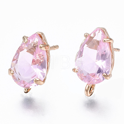 Transparent Brass Stud Earring Findings KK-S365-005-A02-1