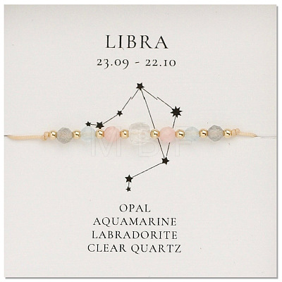 Natural stone constellation bracelet with 12 zodiac signs NR2952-11-1