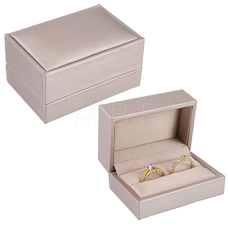 PU Leather Jewelry Couple Ring Packing Boxes CON-CL0001-27A-1