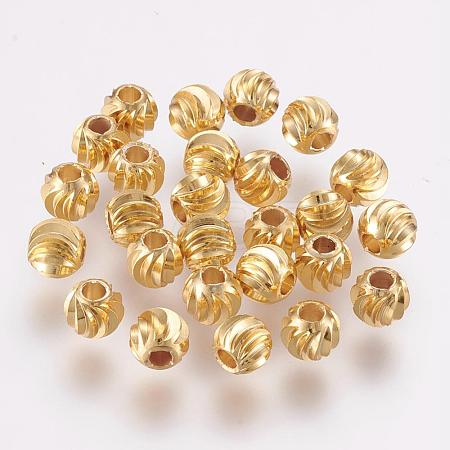 Brass Spacer Beads KK-G312-01G-6mm-G-1