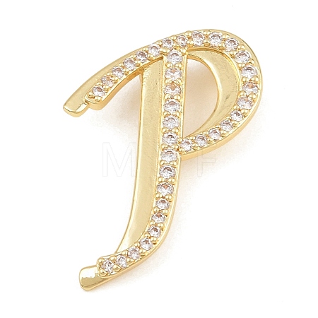 Brass Micro Pave Clear Cubic Zirconia Pendants CU-CBA8481-01G-P-1