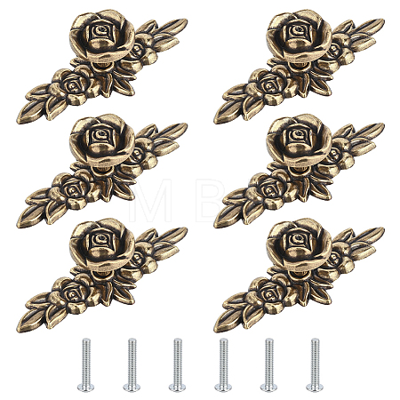 Flower Zinc Alloy Drawer Handle FIND-WH0366-399-1