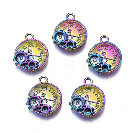 Rack Plating Rainbow Color Alloy Pendants PALLOY-S180-323-1