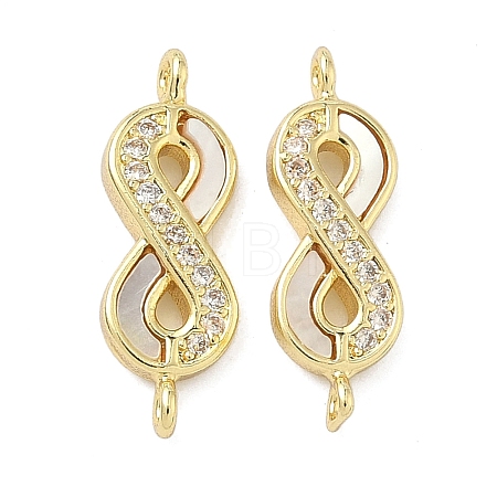 Natural Shell Infinity Links Connector Charms KK-A282-03A-G-1