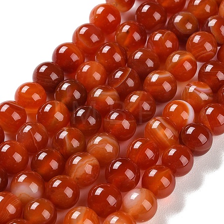Natural Striped Agate/Banded Agate Beads Strands X-G-Z060-A01-B05-1