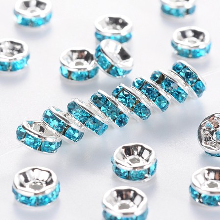 Brass Grade A Rhinestone Spacer Beads RSB034NF-13-1
