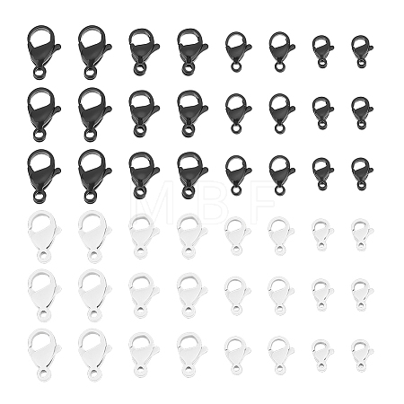 48Pcs 8 Styles Spray Painted 304 Stainless Steel Lobster Claw Clasps STAS-UN0050-07-1