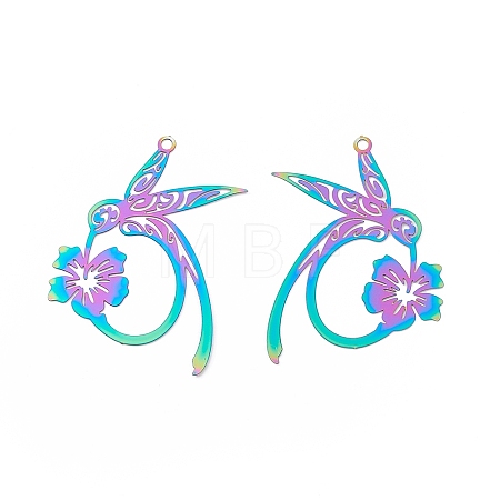 201 Stainless Steel Pendants STAS-B038-08MC-1