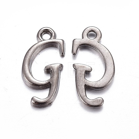 Gunmetal Plated Alloy Letter Pendants PALLOY-J718-01B-G-1
