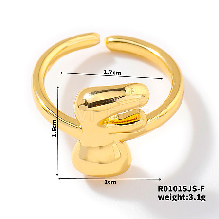 Fashionable Letter Brass Open Cuff for Women UR6840-6-1
