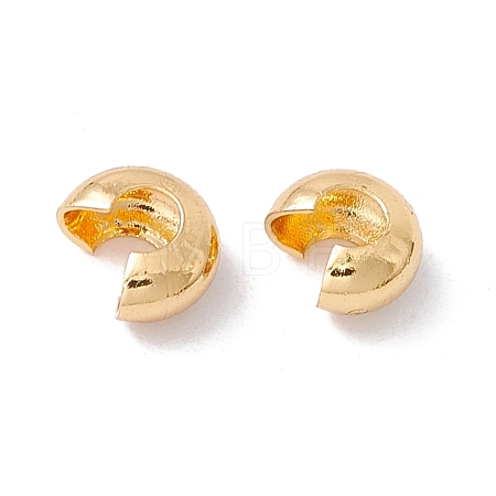 Brass Crimp Beads Covers KK-P219-05B-G02-1
