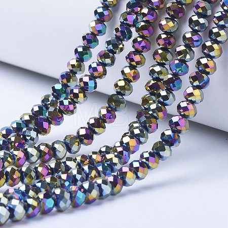 Electroplate Transparent Glass Beads Strands EGLA-A034-T3mm-UA07-1