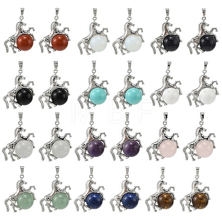 Natural & Synthetic Mixed Stone Gemstone Pendants G-D102-01P-1