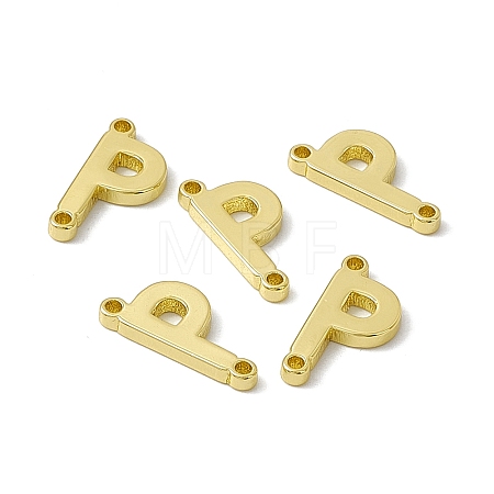 Rack Plating Brass Letter Connector Charms KK-C007-38G-P-1