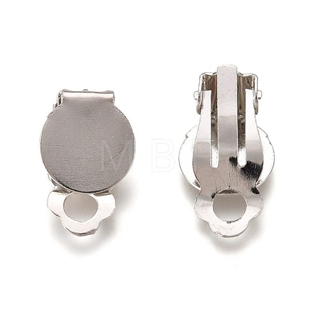 Iron Clip-on Earring Settings IFIN-R204-09-1