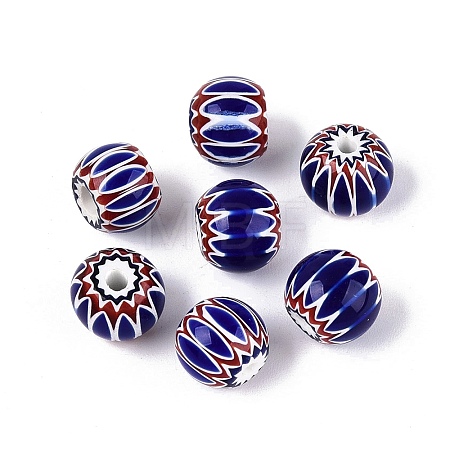 Handmade Millefiori Glass Rondelle Beads LA-UK0001-01-1
