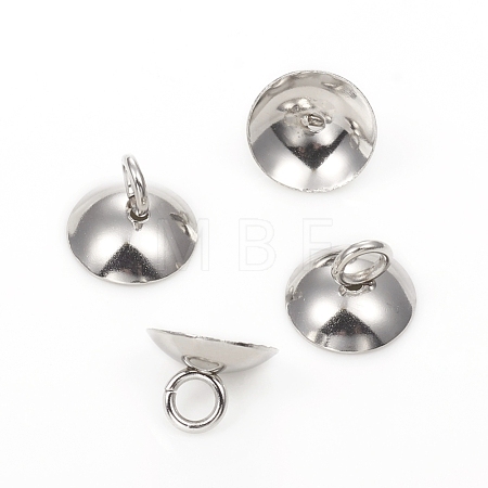 201 Stainless Steel Bead Cap Pendant Bails STAS-G224-24P-01-1