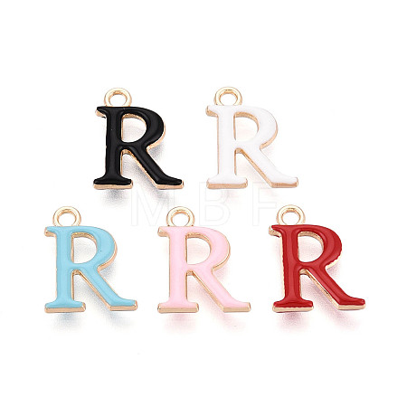 Rack Plating Alloy Enamel Pendants ENAM-T024-53R-G-1