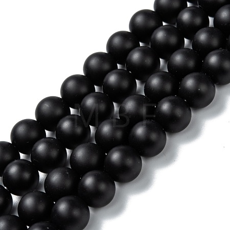Natural Black Onyx Beads Strands G-Z024-01A-1