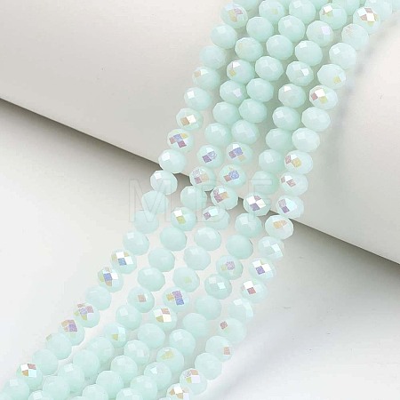 Electroplate Opaque Solid Color Glass Beads Strands EGLA-A034-P1mm-L09-1