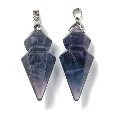 Natural Fluorite Pointed Pendants G-F766-08AS-04-1