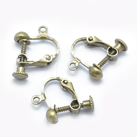 Brass Screw On Clip-on Earring Findings KK-L164-01AB-NF-1