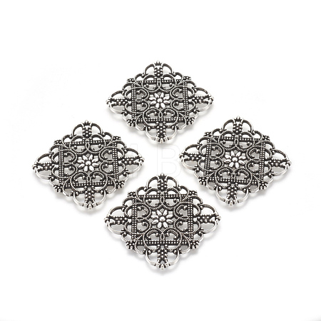 Tibetan Style Filigree Joiners TIBEP-A2690-AS-FF-1