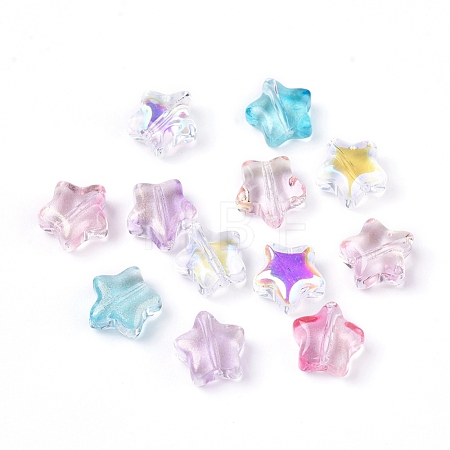 Electroplate Glass Beads EGLA-E059-G-1