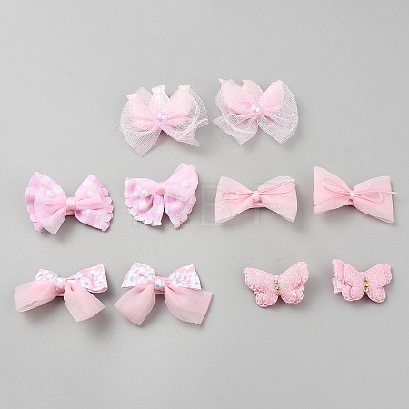 10Pcs 5 Styles Polyester Alligator Hair Clips PHAR-WH0007-42-1