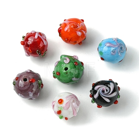 Handmade Bumpy Lampwork Beads FOIL-B001-08-1