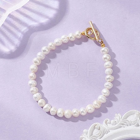Natural Cultured Freshwater Pearl Beaded Bracelets for Women BJEW-JB13319-01-1