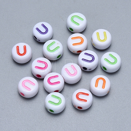 Craft Acrylic Horizontal Hole Letter Beads SACR-S201-11U-1