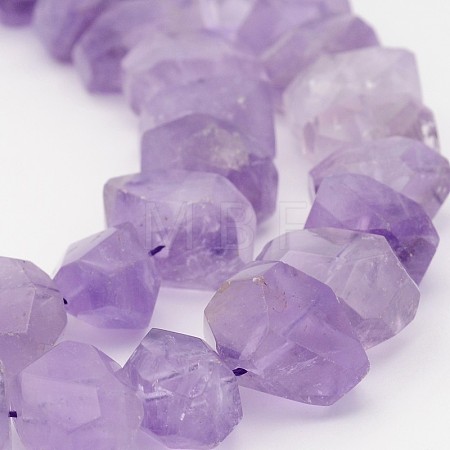 Natural Amethyst Nuggets Bead Strands G-P082-15-1