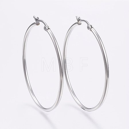 Tarnish Resistant 304 Stainless Steel Big Hoop Earrings EJEW-F105-05P-1
