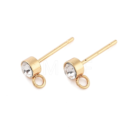 202 Stainless Steel Rhinestone Stud Earring Findings STAS-U012-05G-1