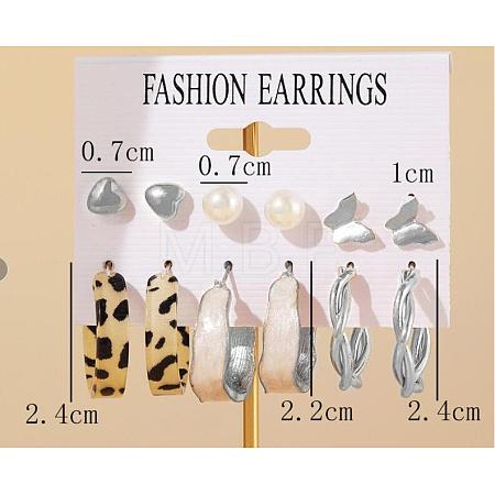 Alloy & Plastic Pearl Earring Sets WG17A46-31-1
