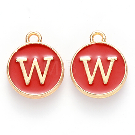 Golden Plated Alloy Enamel Charms X-ENAM-S118-03W-1