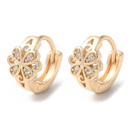 Rack Plating Brass Micro Pave Cubic Zirconia Hoop Earrings EJEW-P238-26KCG-1