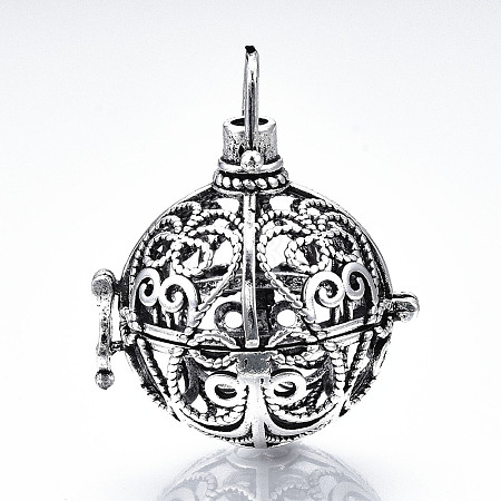 Rack Plating Brass Cage Pendants LS-KK-Q402-01AS-1