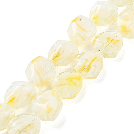Handmade Gold Sand Lampwork Beads Strands LAMP-U001-01G-1